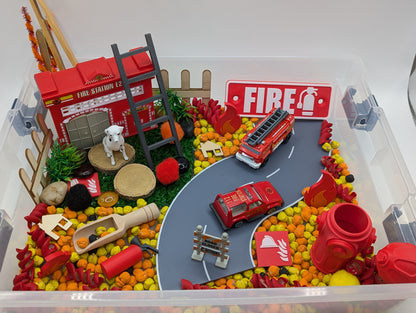 Fire Station Sensory Bin