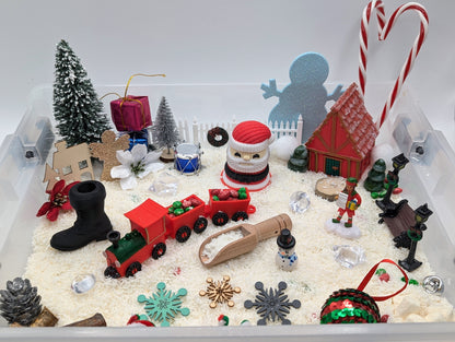 Santa's Village Sensory Bin