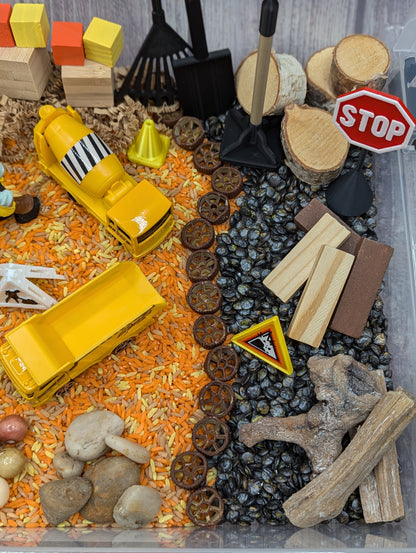 Construction Site Sensory Bin